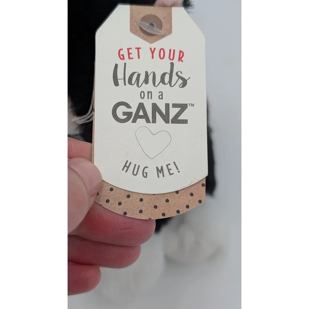 Get Your Hands On A Ganz Black and White Tuxedo Cat Plush 7” Blue Eyes Pink Nose